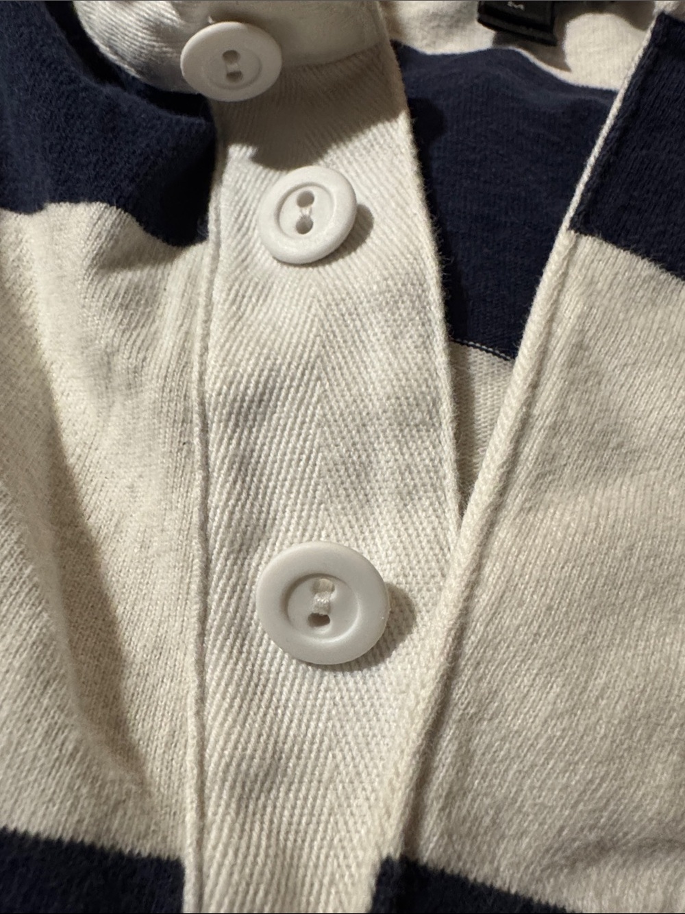 Navy and White Striped Rugby Shirt Women’s Size Medium by JCrew - Picture 3 of 6